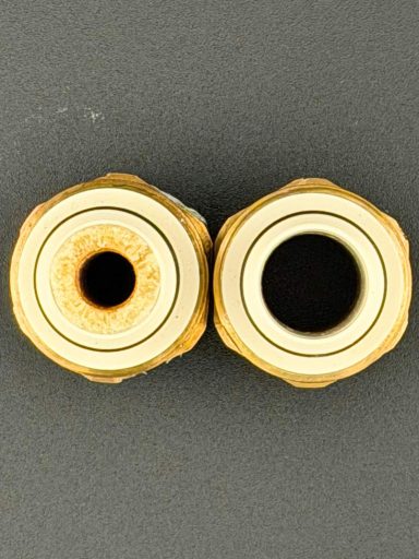 messing fitting vorher nachher kalkablagerungen