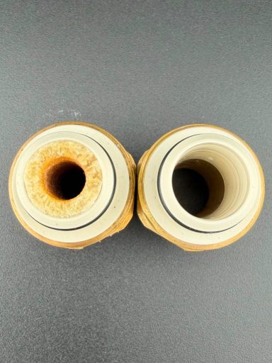 verbundrohr innen verkalkt und gereinigt